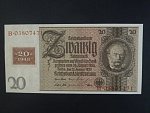 DDR - 20 DM 1948 (1929) série B válečná s kolkem, Ro. 335, Grab. SBZ-6c