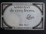 5 Livres 1793 podpis Labrosse, BNB. B713, Pi. A76