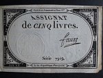 5 Livres 1793 podpis Faure, BNB. B713, Pi. A76