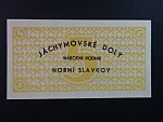 Jáchymovské doly n.p. Horní Slavkov, poukázka 5 K b.d. v žluté barvě
