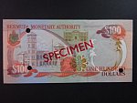 BERMUDY, 100 Dollars 2000 anulát s přetiskem SPECIMEN, BNB. B229as, Pi. 55