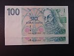100 Kč 1993 série A 04 dva kusy s čísly po sobě