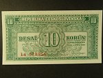 10 Kčs 4.4.1950 série La, perf. 3md nad sebou