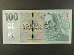 100 Kč 2019 série M 01 000075 s přítiskem ČNB 100 LET Kč 1919 - 2019 první série s vodorovnou perf. SPECIMEN