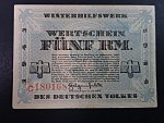 Winterhilfswerk 1934-1944 (Zimní pomoc), 5 RM 1943/1944 série C, Ro. 746, Grab. WHW-41
