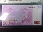 500 Euro 2002 s.Y, Řecko, podpis Willema F. Duisenberga, R005 tiskárna Bundesdruckerei, Německo, PMG 65