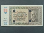 20 Ks 15.9.1939 , serie Bc 4, perf. SPECIMEN + 4x otvor