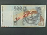 500 Sk 1.10.1993 s. F anulát s přetiskem SPECIMEN