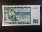 1000 Kč 1934 série C, 1x perf. SPECIMEN