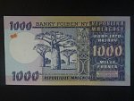 MALAGASY REPUBLIK, 1000 Francs 1974, BNB. B204a, Pi. 65, 3krát dírka po špendlíku