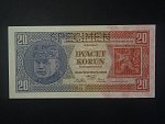 20 Kč 1926 série Xg, perf. SPECIMEN z líce