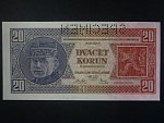 20 Kč 1926 série Ye, perf. SPECIMEN z rubu