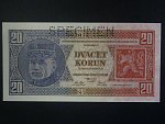 20 Kč 1926 série Uf, perf. SPECIMEN z líce
