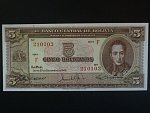 BOLÍVIE, 5 Bolivianos 1952, BNB. B327c, Pi. 138