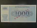 1000 Tolarjev 1990, BNB. B209as, Pi. 9, s přetiskem SPECIMEN, anulát