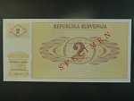 2 Tolarjev 1990, BNB. B202as1, Pi. 2, s přetiskem SPECIMEN, anulát