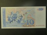 10 Denars 1993, BNB. B201as, Pi. 9, s přetiskem SPECIMEN
