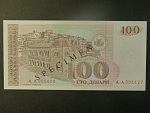 100 Denars 1993, BNB. B204as, Pi. 12, s přetiskem SPECIMEN