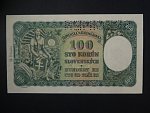 100 Ks 1940 II.vydání, série D 4, 1x perf. SPECIMEN nahoře