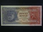 20 Kč 1926 série Chg, perf. SPECIMEN z líce