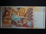 5000 Sk 1995 ssérie A (2000), přítisk Bi-milénium, nepatrný posun přítisku