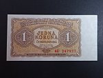 1 Kčs 1953 série AU, tiskárna Goznak Moskva, perf. 