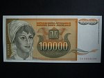100000 Dinara 1993, replacement: prefix ZA, BNB. B451az, Pi. 118