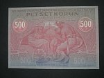 500 Kč 1919, nejzachovanější známý kus, oboustranná