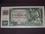 100 Kč 1961 s. M, kolek, Baj. CZ 1e, Pi. 1