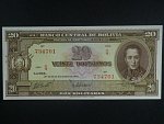 BOLÍVIE, 20 Bolivianos 1955, BNB. B329h, Pi. 141
