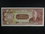 PARAGUAY, 10 Guaranies 1952 varianta podpisu 2, číslovač vlevo nahoře, BNB. B812c
