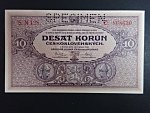 10 Kč 1927 série N 128, perf. SPECIMEN