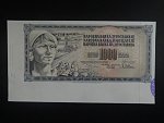 1000 Dinara 1978 schvalovací tisk bez číslovače, rub jen podtisk, BNB. B414b, Pi. 92