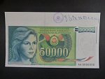 50000 Dinara 1988 anulát, schvalovací tisk s okrajem, raz + podpis, BNB. B427as1, Pi. 96