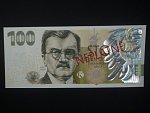 100 Kč 2022 série IM 06 s červeným přetiskem NEPLATNÉN na A, nevydaná pamětní 100 Kč s portrétem Karla Engliše s velkým hologramem orlice, Ba. CZ 31Ns