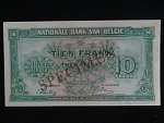 10 Francs/2 Belgas 1943, SPECIMEN anulát, BNB. B570as2, Pi. 122