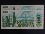 100 Kčs 1989 série A 30, dvě čísla po sobě