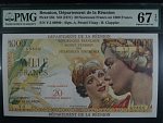 REUNION, 20 Nouveaux Francs 1971 (PMG 67) , BNB. 507b, Pi. 55b