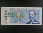 1000 Kč 1985/1993 série U 04 I.deska, kolek tištěný