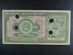 100 Kč 1920 série D, perf. SPECIMEN + 4x skartační otvor