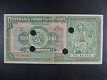 100 Kč 1920 série Aa, perf. SPECIMEN + 4x skartační otvor