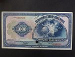 1000 Kč 1932 série A, bankovní vzor se svislou perf. SPECIMEN +  perf- otvor 8mm