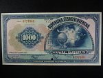 1000 Kč 1932 série A, bankovní vzor se svislou perf. SPECIMEN +  perf- otvor 4mm