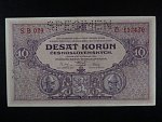 10 Kč 1927 série B 029, perf. SPECIMEN
