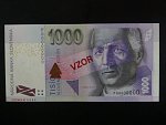 1000 Sk 2007 série P 00000000, anulát číslo 0054 s přetiskem VZOR