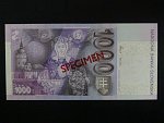 1000 Sk 2007 série P 00000000, anulát číslo 0054 s přetiskem VZOR