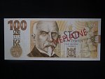 Rašín, 100 Kč 2019 série TE 02 NEVYDANÁ s přítiskem, přetisk SPECIMEN, (V1)