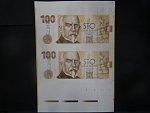 Rašín, 100 Kč 2019 série RH 02 + RC 04 s 2x perf. SPECIMEN, pravá půlka archu (V2)
