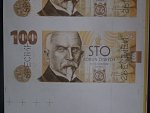 Rašín, 100 Kč 2019 série RB 01 + RI 03 s 2x perf. SPECIMEN, levá půlka archu (V2), výskyt oproti pravé půlce 1:20