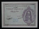 ALŽÍR, 20 Francs 1945, BNB. B135a, Pi. 92
